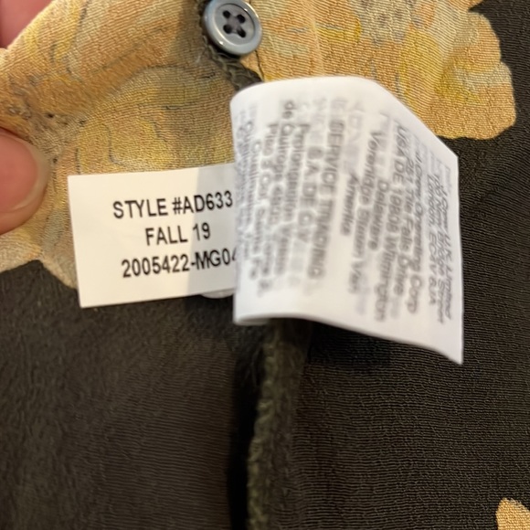 MADEWELL | Rhyme Top in Fall Flowers Green and Yellow Top Blouse Sz. S Small - Picture 6 of 6